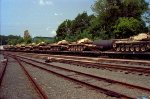 A line of DOD heavy duty flats with tanks